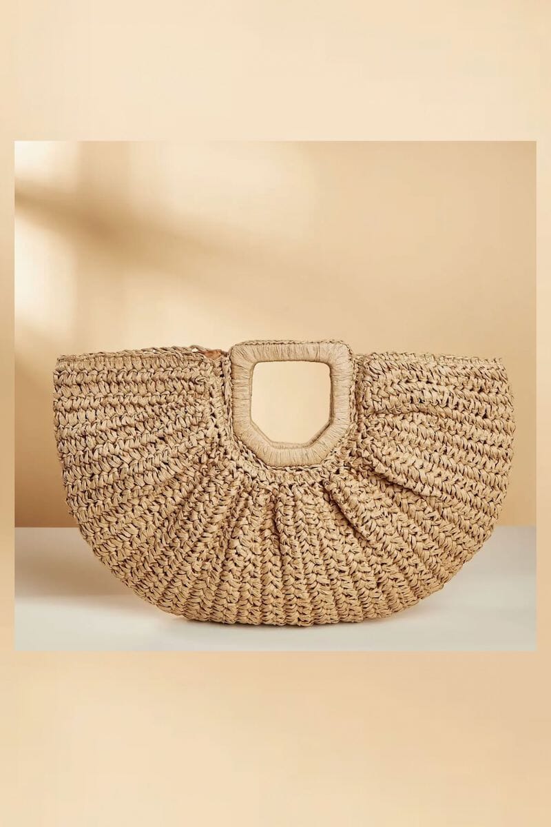 Straw Woven Vacation Beach Bag Bags Little Trendy 