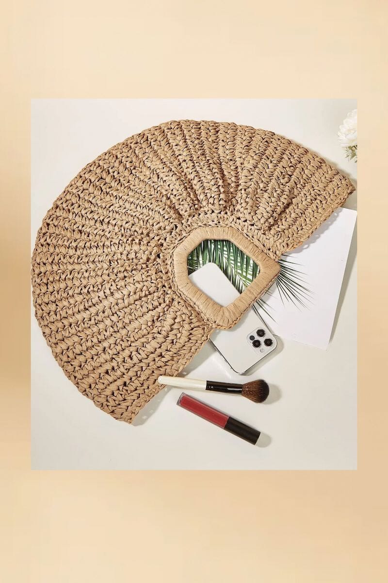 Straw Woven Vacation Beach Bag Bags Little Trendy 