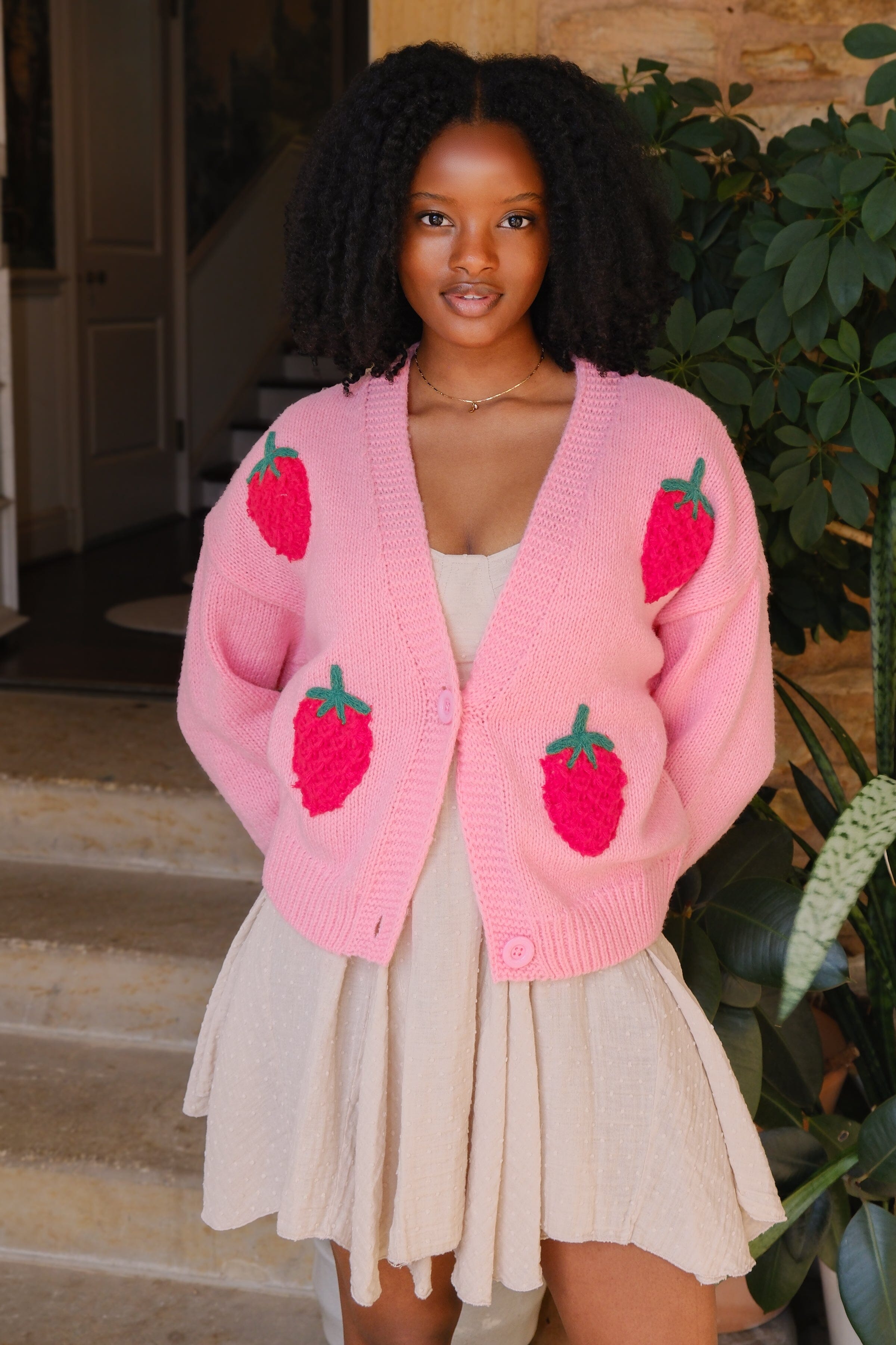 Strawberry Pink Puff Cardigan | Shop Now | Mure + Grand