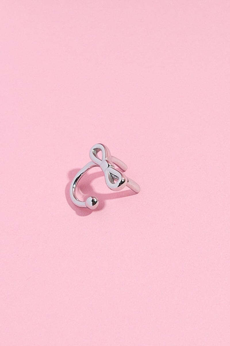 Sweet Bow Ear Cuff Earring mure + grand Silver 