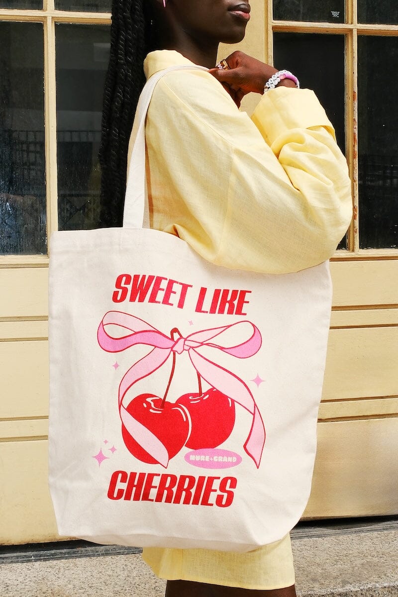 Sweet Like Cherries Canvas Tote Bag Canvas Tote Bag mure + grand 