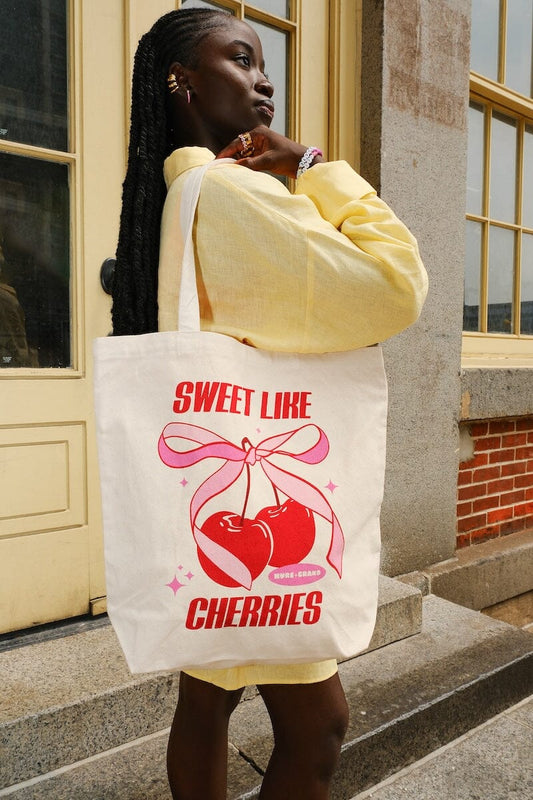 Sweet Like Cherries Canvas Tote Bag Canvas Tote Bag mure + grand 