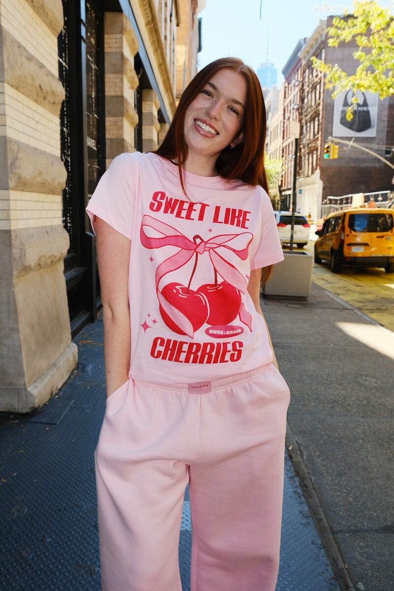 Sweet Like Cherries Pink Graphic T-Shirt | Shop Now | Mure + Grand