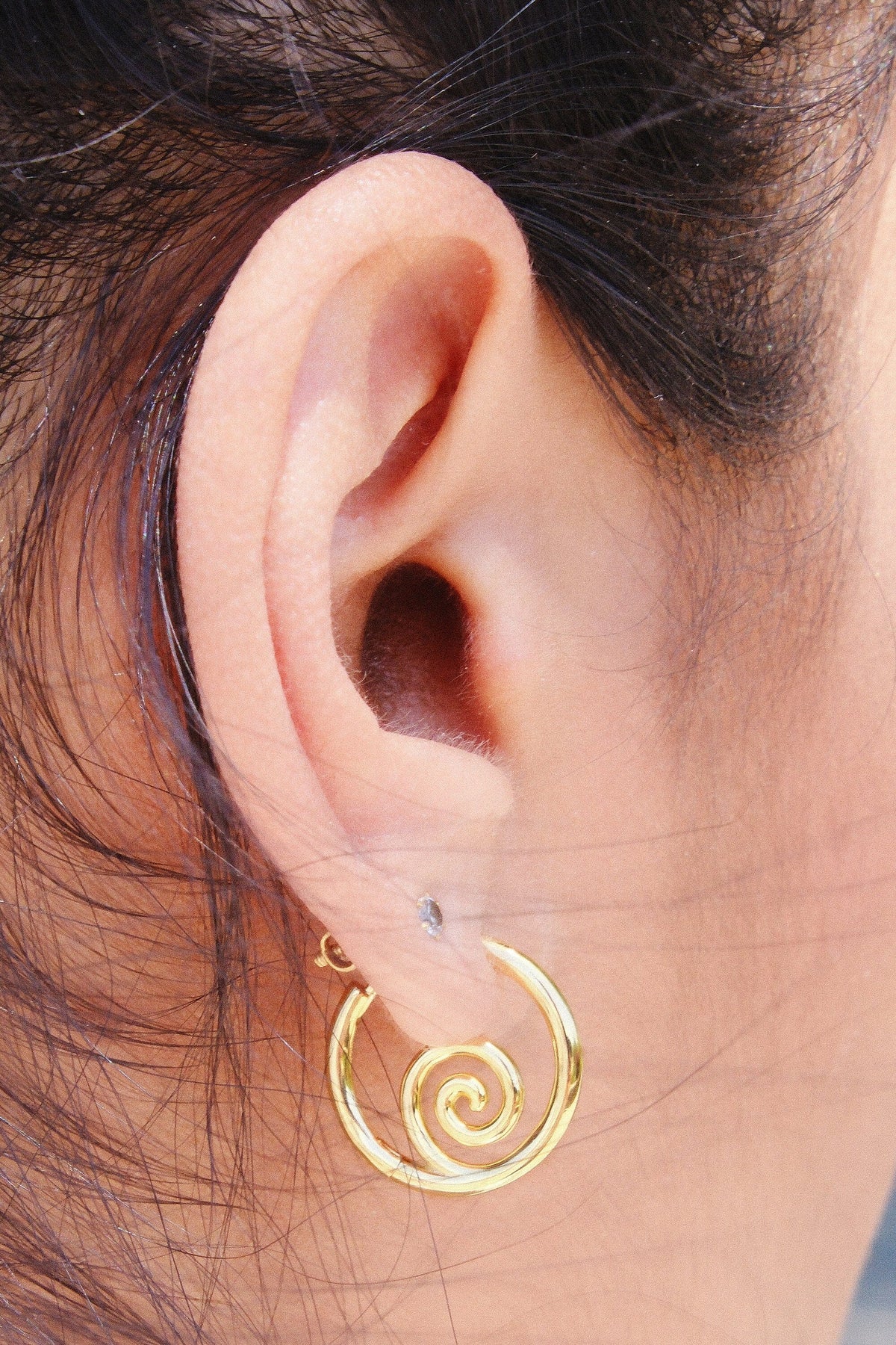 Swirl Sterling Silver Hoop EarringsMure + Grand