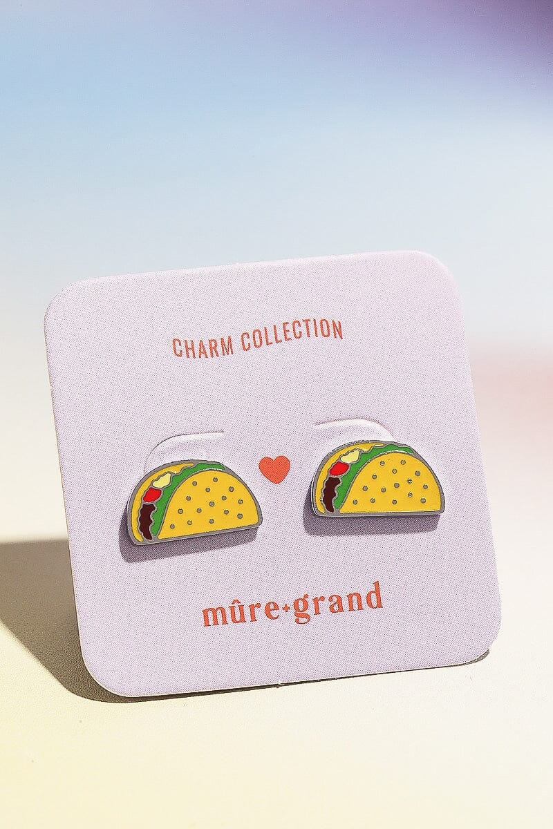 Taco Enamel Charm Stud Earrings Earrings mure + grand 