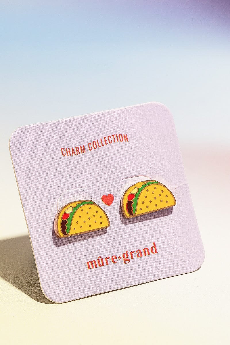 Taco Enamel Charm Stud Earrings Earrings mure + grand 