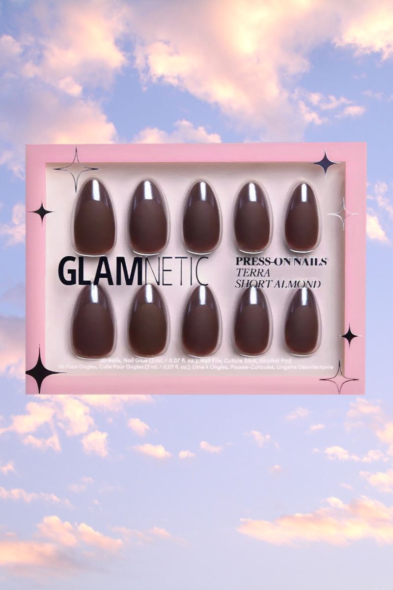 Terra Dark Brown Press-On Nails Nail Glamnetic 