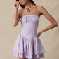 Thalia Tiered Lace Down Tube Mini Dress Clothing Sky to Moon 