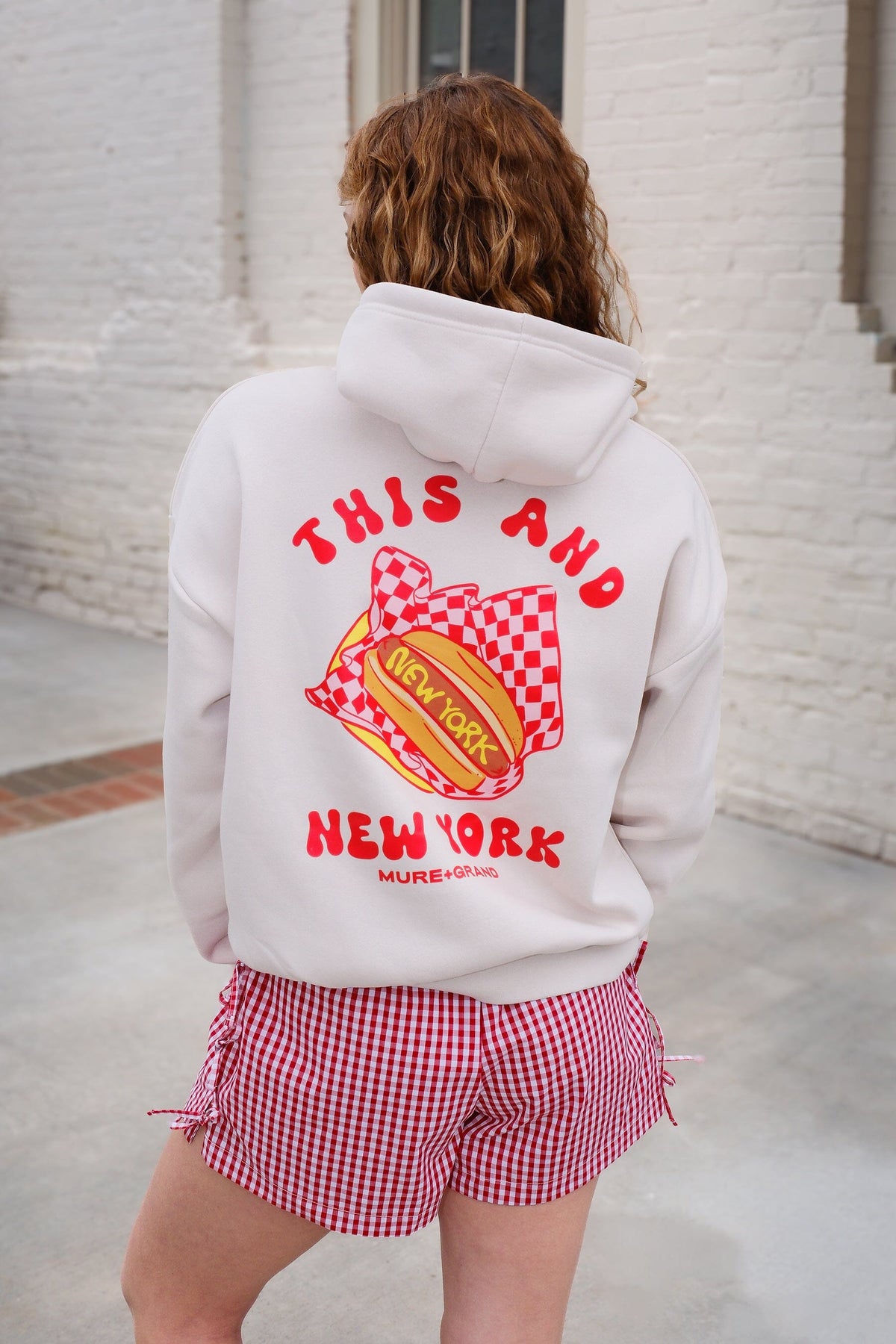 This and New York Crop Graphic HoodieMure + Grand