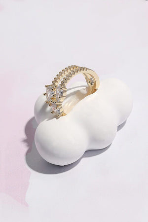 Three's Company Crystal Stacking Ring