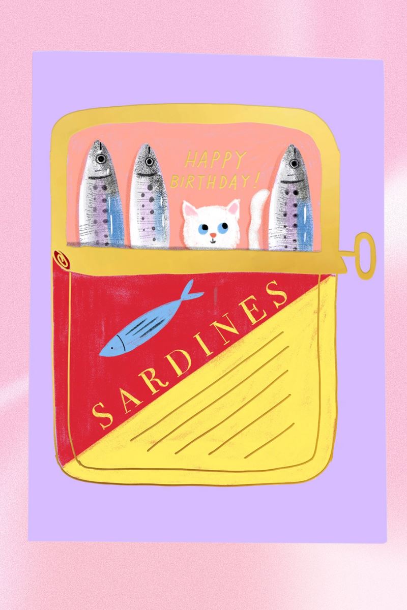 Tinned Fish Birthday Greeting Card Greeting & Note Cards Carolyn Suzuki 