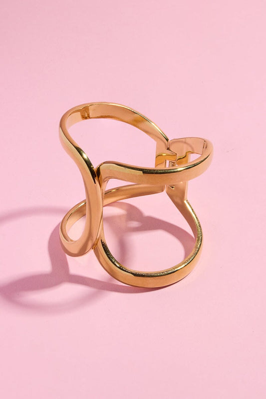Twist Hinge Cuff Bangles Bracelet Mure + Grand Gold 