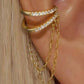 Two Tier with Chain Tassel Sterling Silver Ear Cuff Earrings mure + grand 