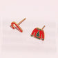 Ugly Sweater + Candy Cane Enamel Charm Stud Earrings Earrings Mure + Grand 