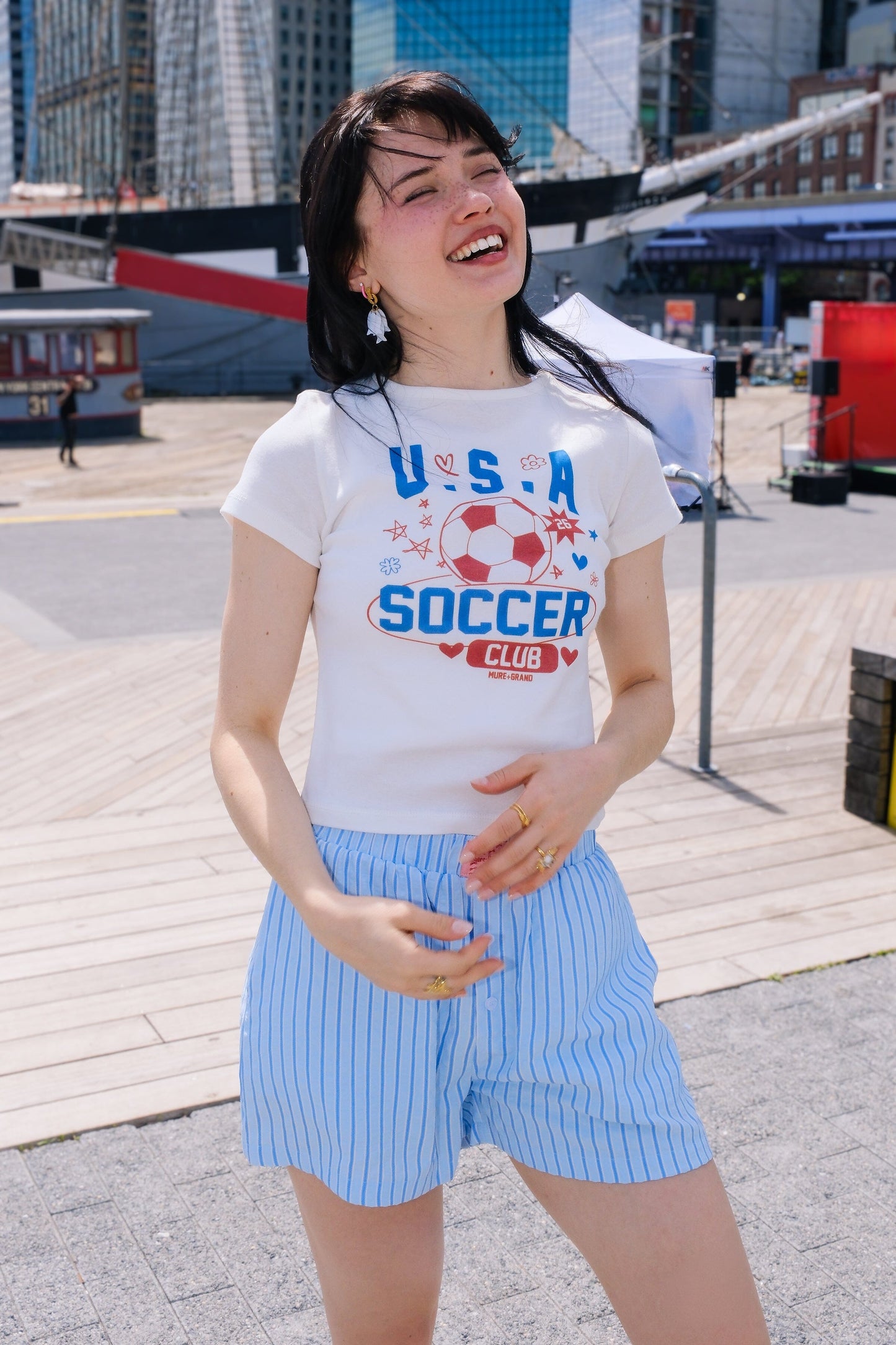 USA Soccer Baby Tee t-shirt mure + grand 