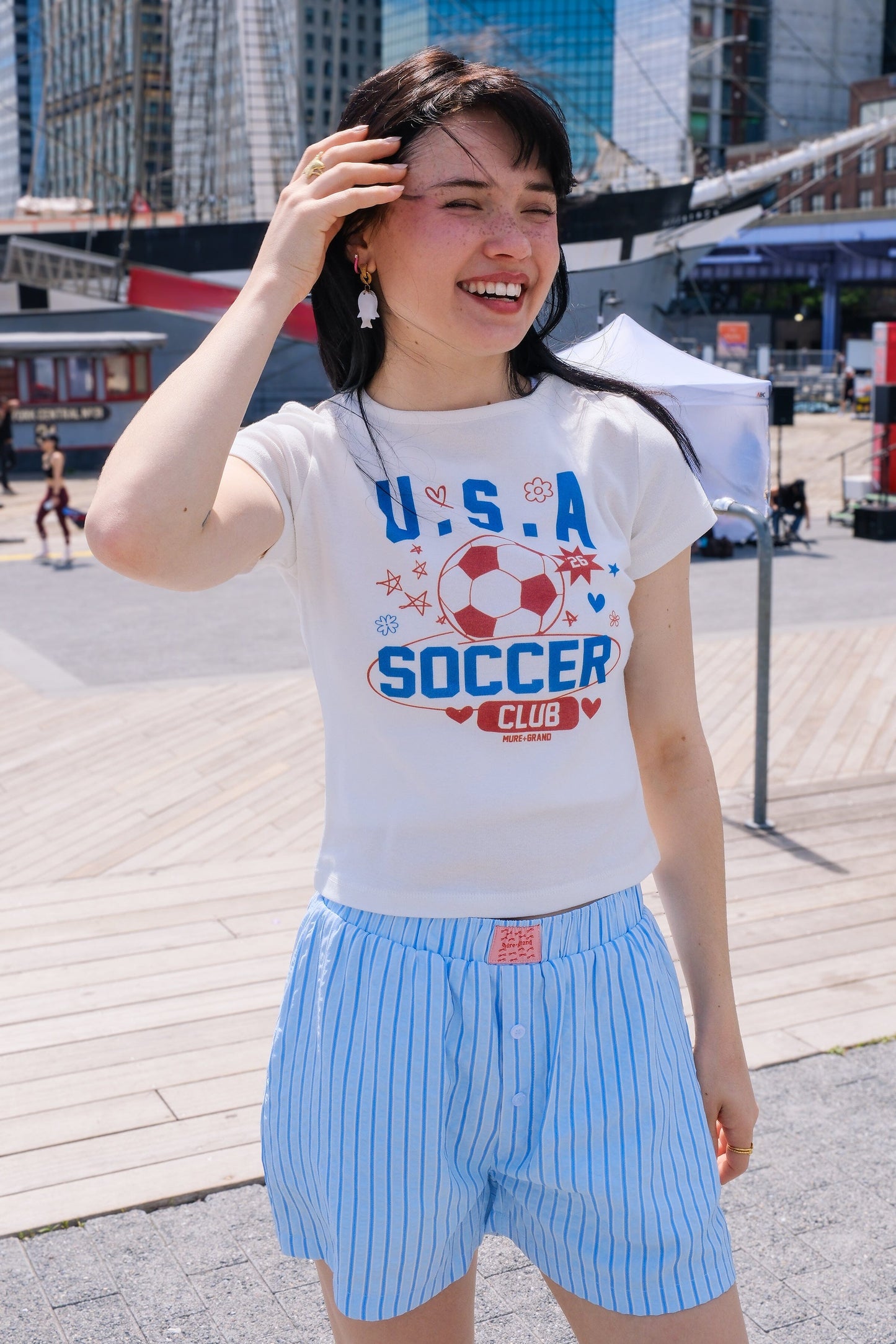 USA Soccer Baby Tee t-shirt mure + grand 