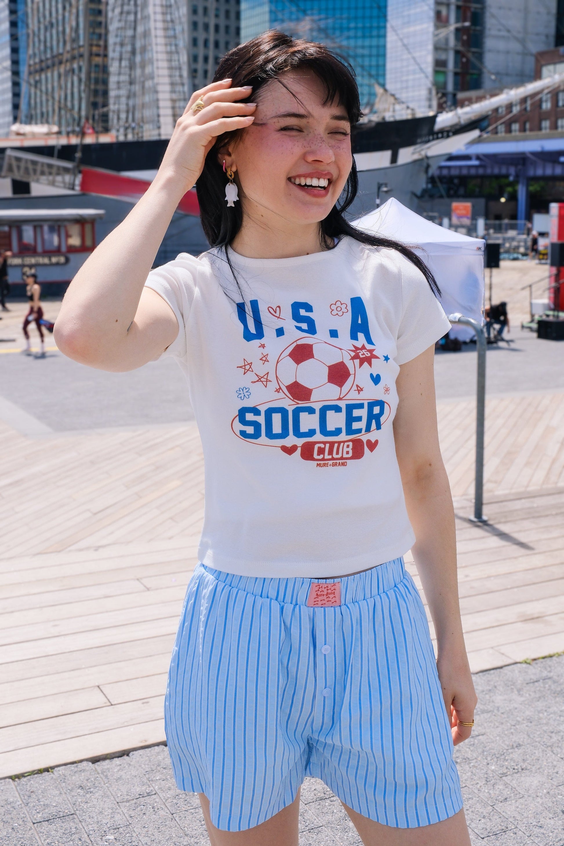 USA Soccer Baby Tee t-shirt mure + grand 