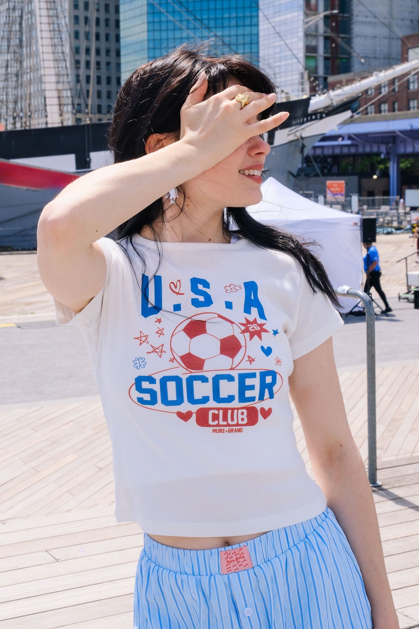 USA Soccer Baby Tee t-shirt mure + grand 