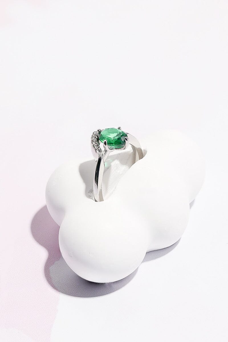 Vanessa Stone Midi Ring in Silver Rings mure + grand Emerald 