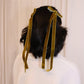 Velvet Long Tail Bow Hair Clip Hair Accessory mure + grand Green 