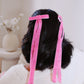 Velvet Long Tail Bow Hair Clip Hair Accessory mure + grand Pink 