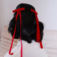 Velvet Long Tail Bow Hair Clip Hair Accessory mure + grand Red 