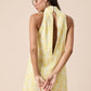 Vera Vintage Print Turtle Neck Cutout Mini Dress Clothing Sky to Moon 