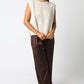 Victoria Elastic Waistband Satin Pants Clothing Olivaceous 