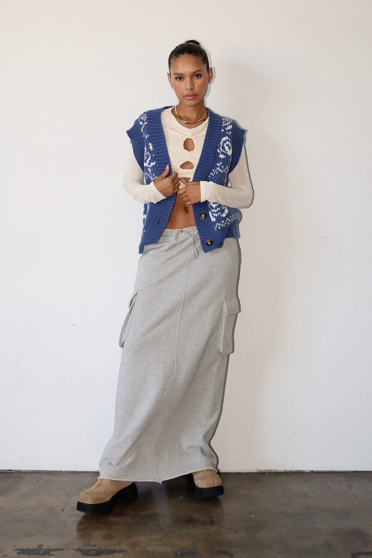 Vintage Rose Knit Vest Clothing Bailey Rose 