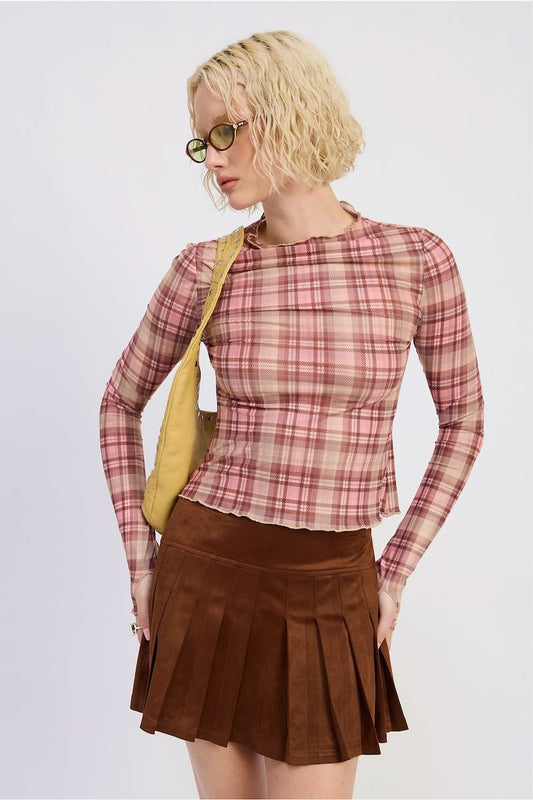 Vivian Suede Mini Pleaded Skirt Clothing Emory Park 