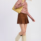 Vivian Suede Mini Pleaded Skirt Clothing Emory Park 