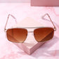 West Palm Metal Frame Aviator Sunglasses Sunglasses mure + grand Gold/Brown 
