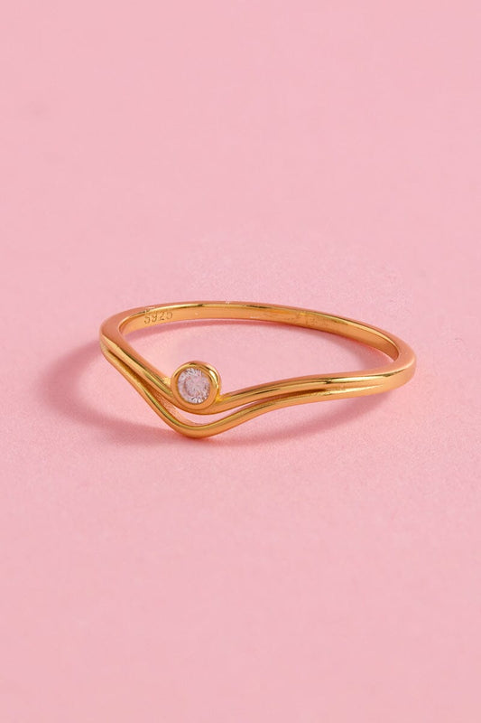 Whisper Wave Sterling Silver Ring Ring mure + grand 