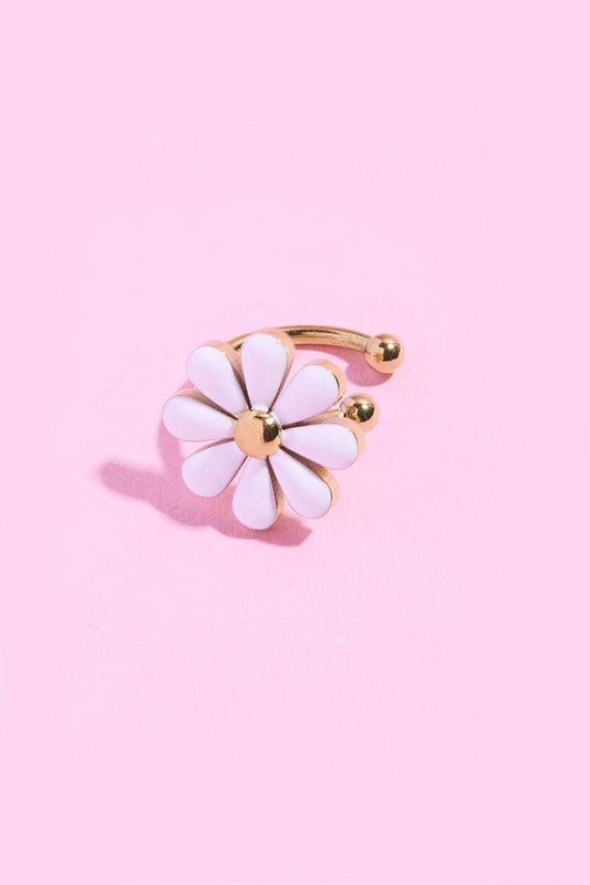 White Daisy Ear Cuff Earring mure + grand 