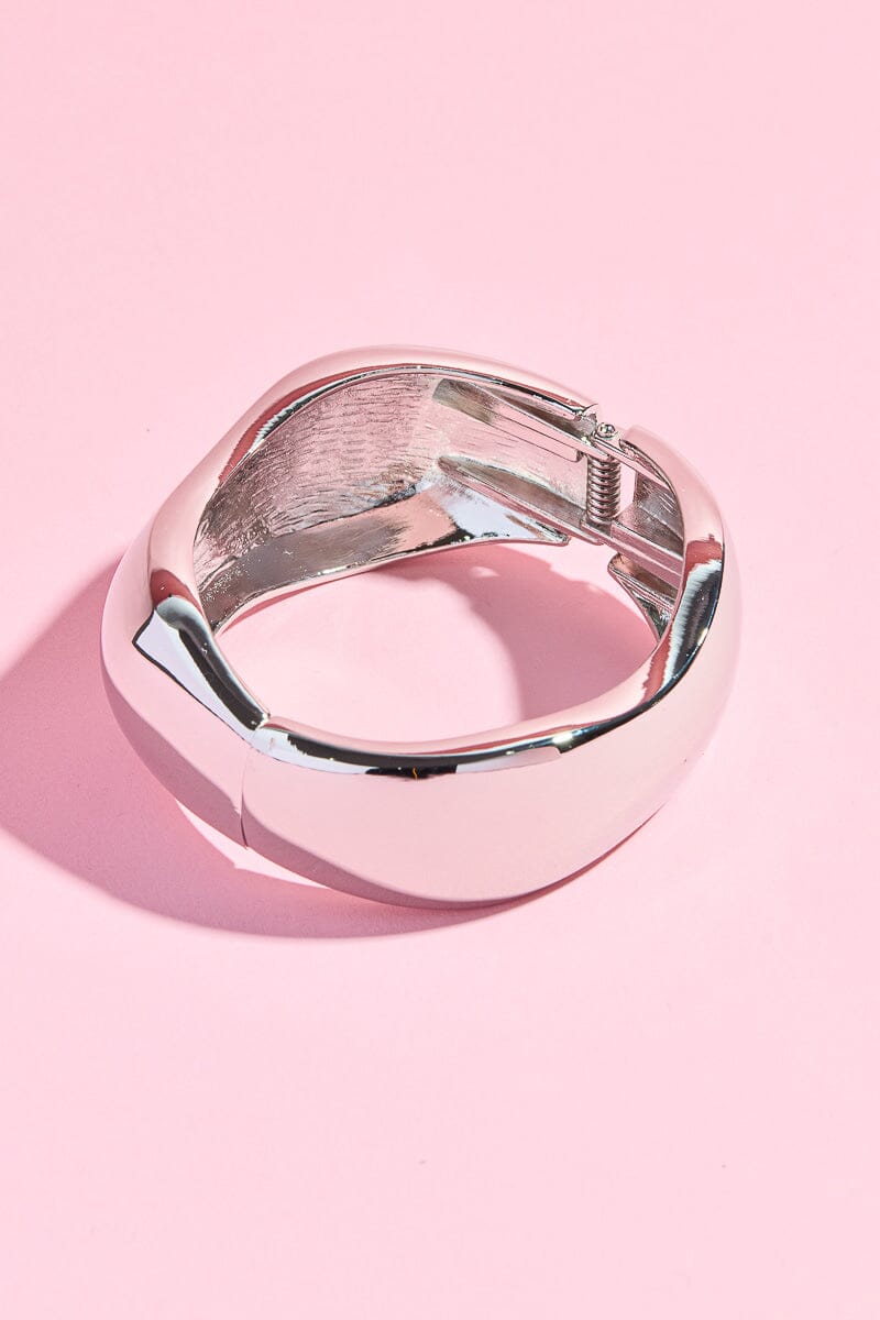 Wide Sparkly Cuff Bangle Bracelet Mure + Grand Silver 