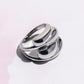 Willa Chunky Layered Stacking Ring Rings mure + grand 6 Silver 