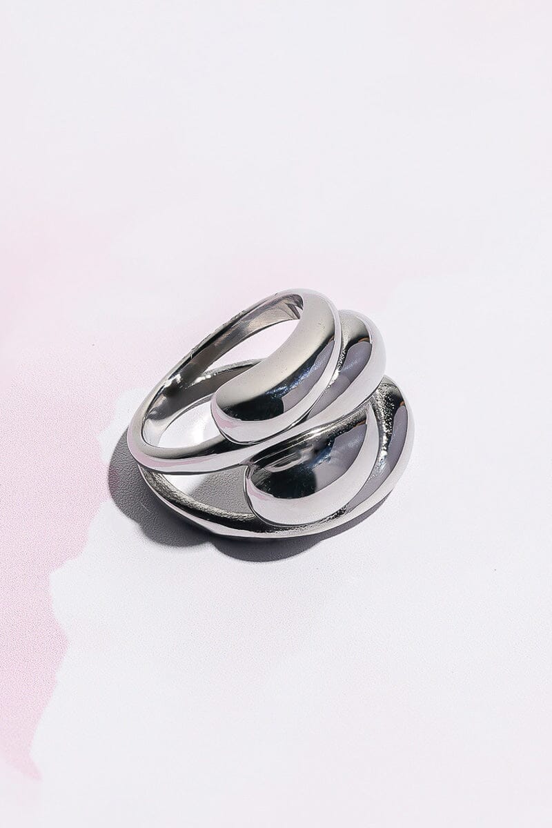 Willa Chunky Layered Stacking Ring Rings mure + grand 6 Silver 