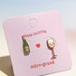 Wine Time Enamel Charm Stud Earrings Earrings Mure + Grand 