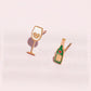 Wine Time Enamel Charm Stud Earrings Earrings Mure + Grand 