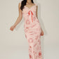 Wisteria Lace Trim and Front Tie Detail Maxi Dress Clothing Bailey Rose 