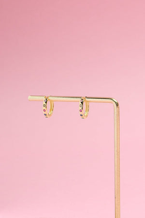 Yciana Crystal Sterling Silver Huggie Earrings
