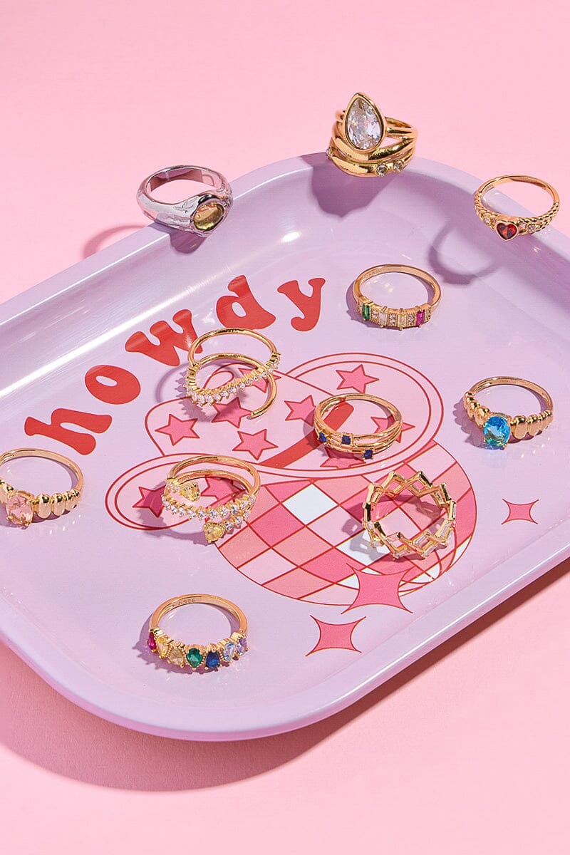 Yellow Gemini Heart Sterling Silver Ring Rings Mulberry & Grand 