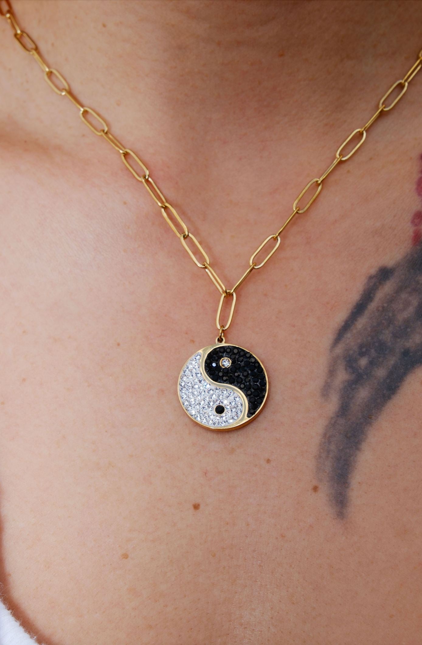 Yin Yang Chain Link Necklace Necklaces mure + grand 