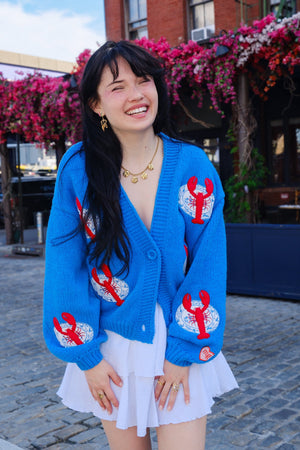 You're A Reel Catch Puff Cardigan