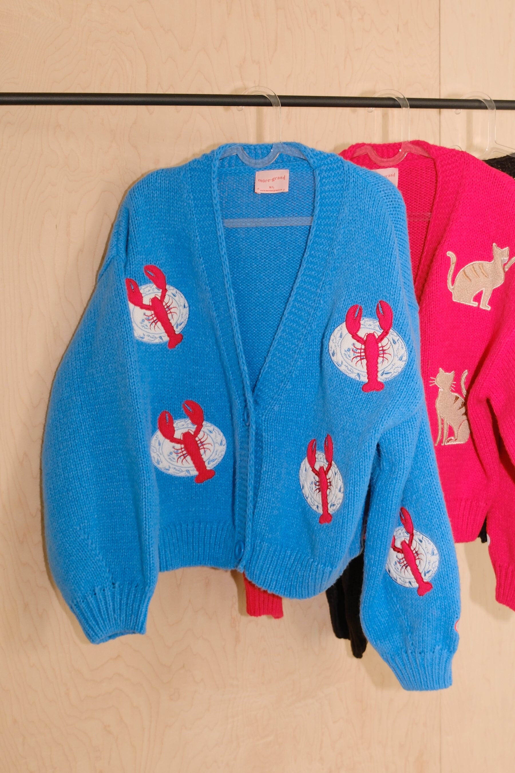 You're A Reel Catch Puff Cardigan Sweater mure + grand 