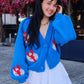 You're A Reel Catch Puff Cardigan Sweater mure + grand 
