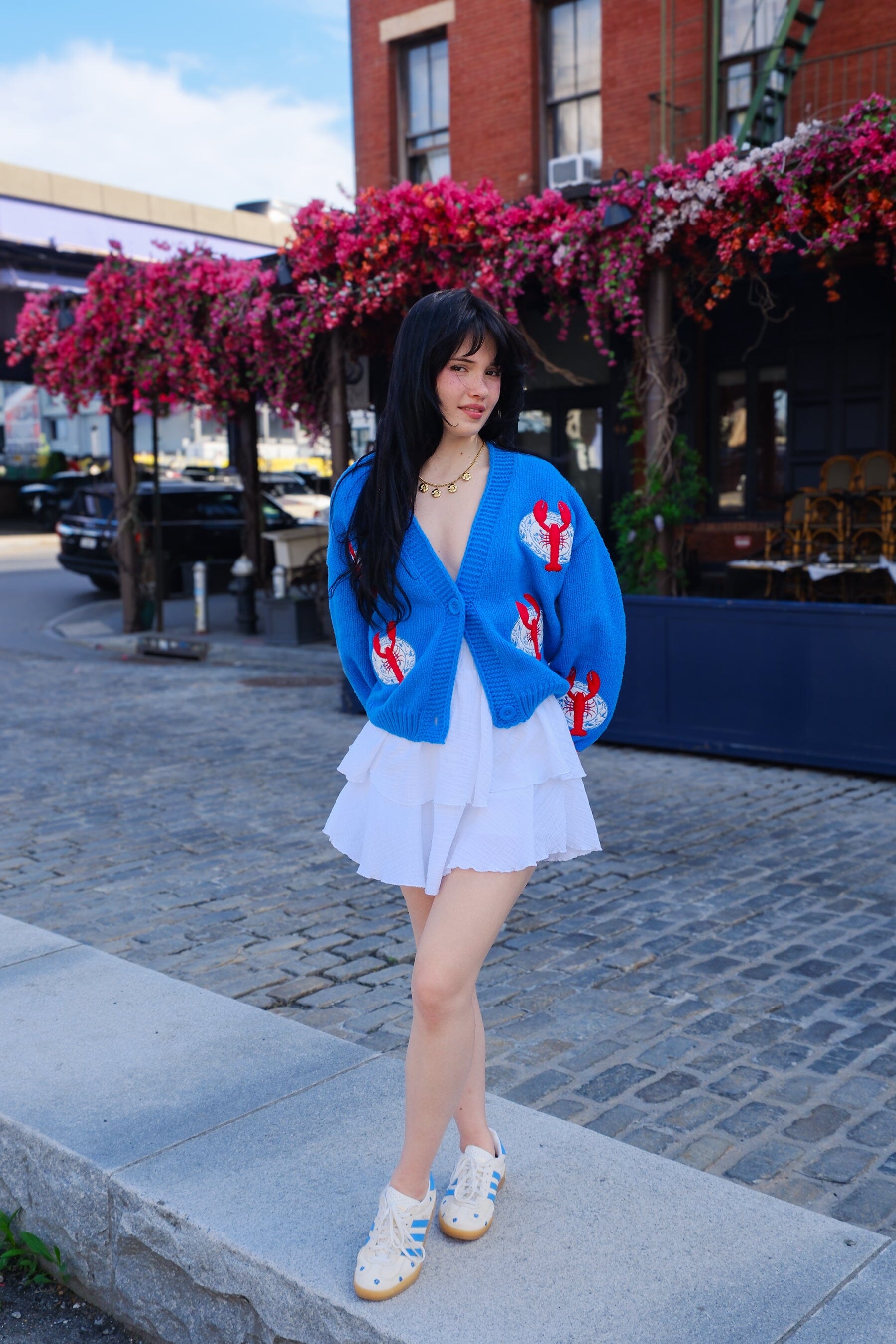 Youre A Reel Catch Blue Lobster Puff Cardigan | Shop Now | Mure +