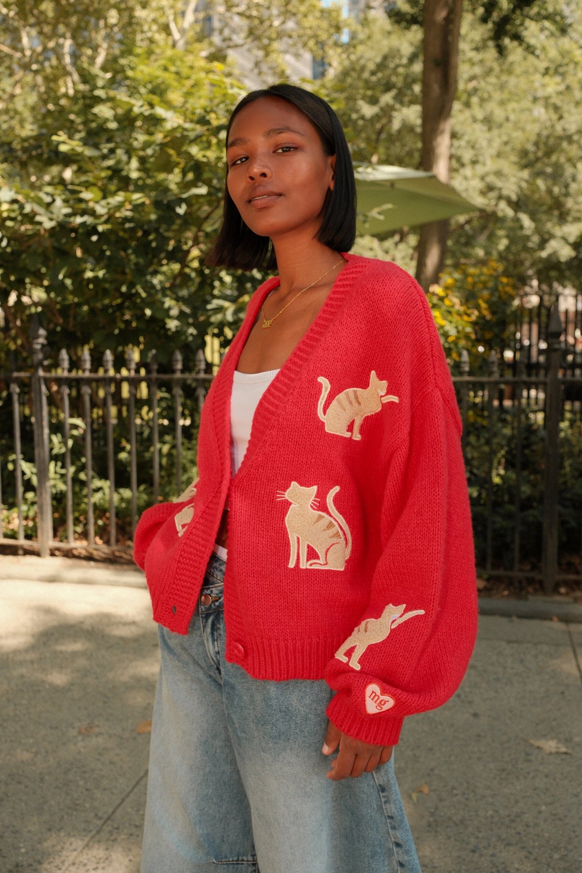 You're the Cats Meow Puff Cardigan Sweater mure + grand 