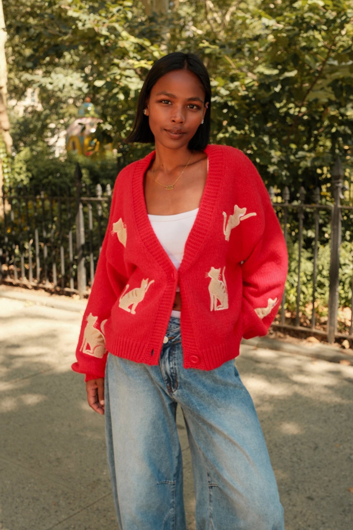 You're the Cats Meow Puff Cardigan Sweater mure + grand 