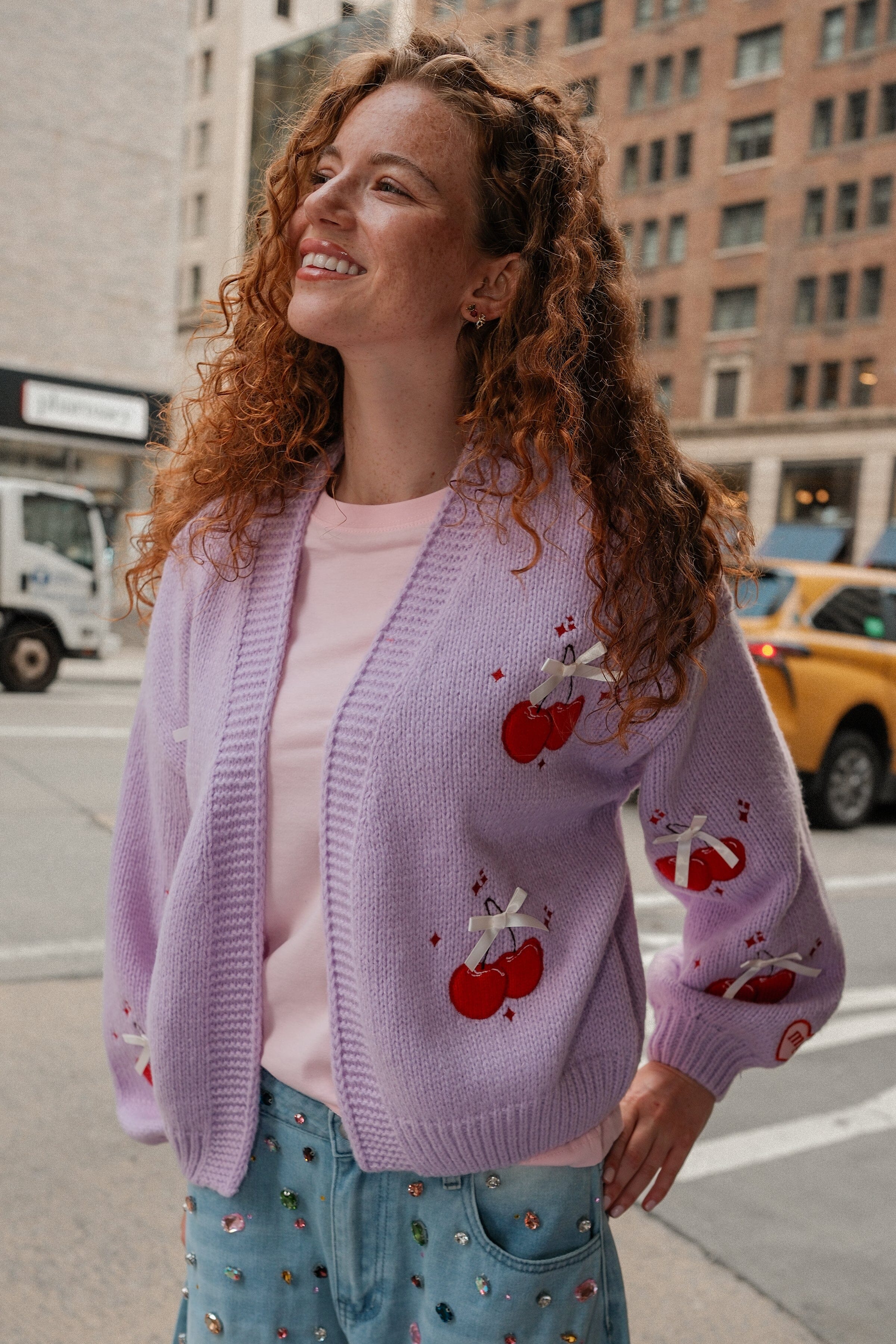 Youre the Cherry on Top Puff Lilac Cardigan | Order Now | Mure + Grand